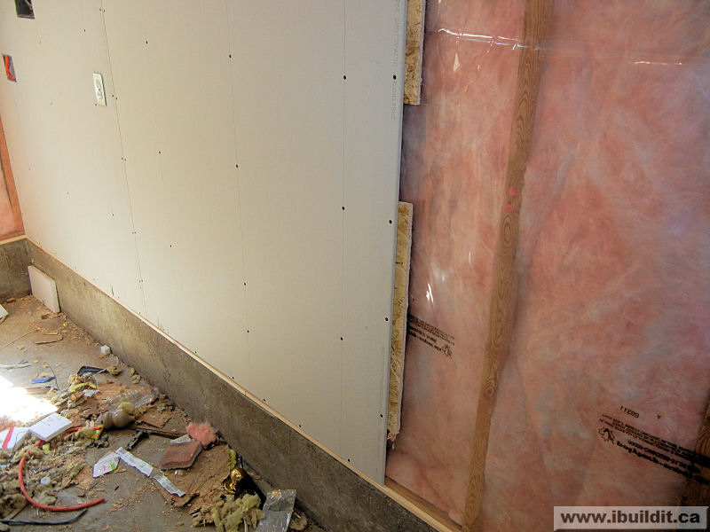 plywood backed drywall joint workshop renovation